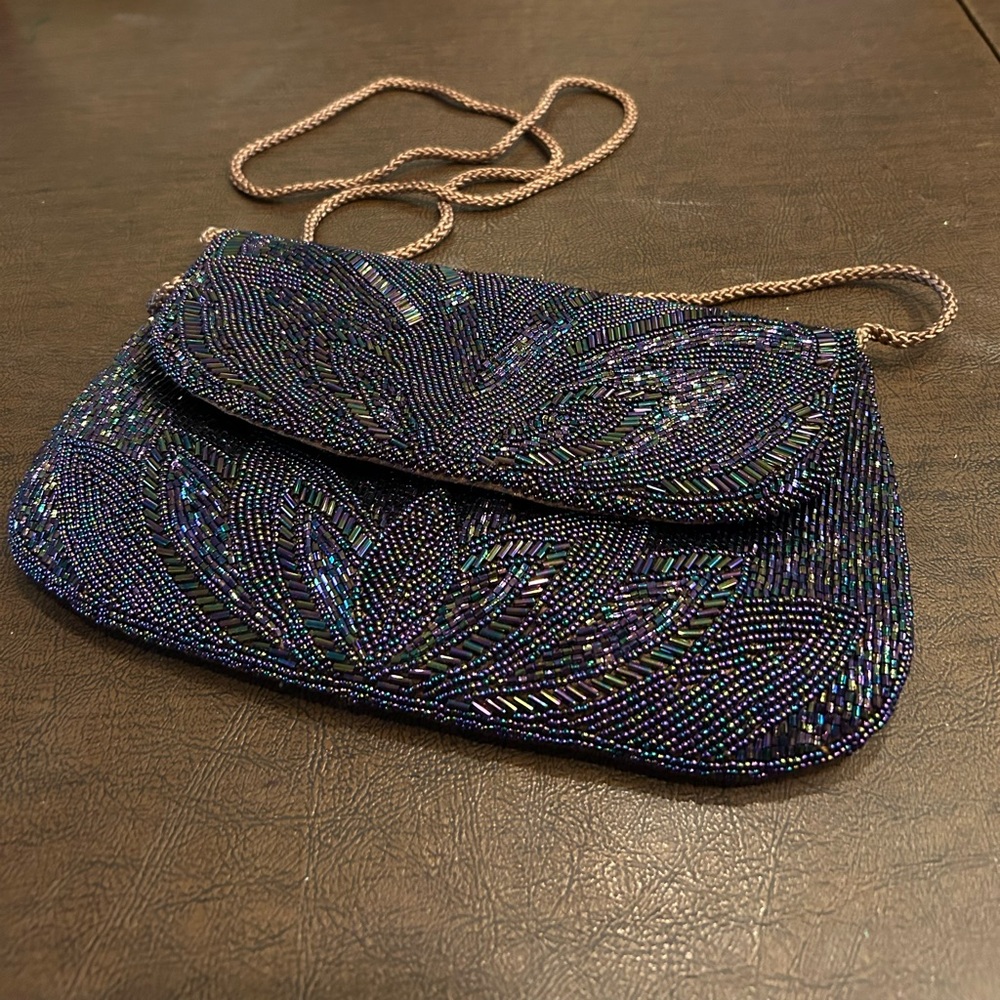 Preston & York threaded sequin party crossbody bag purse